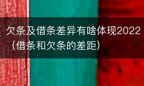 欠条及借条差异有啥体现2022（借条和欠条的差距）