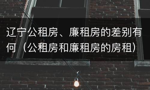 辽宁公租房、廉租房的差别有何（公租房和廉租房的房租）