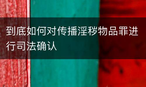 到底如何对传播淫秽物品罪进行司法确认