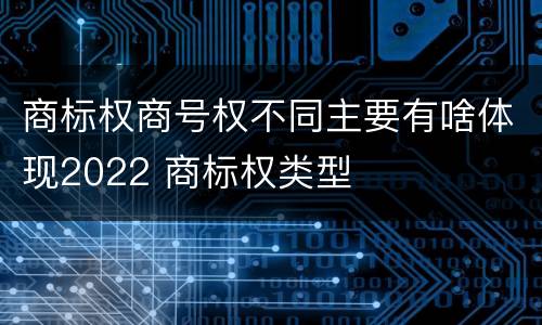 商标权商号权不同主要有啥体现2022 商标权类型