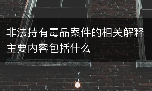 非法持有毒品案件的相关解释主要内容包括什么