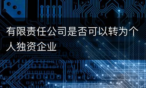 有限责任公司是否可以转为个人独资企业