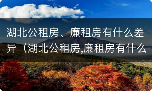 湖北公租房、廉租房有什么差异（湖北公租房,廉租房有什么差异吗）