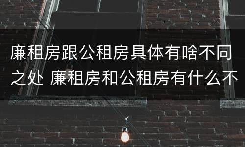 廉租房跟公租房具体有啥不同之处 廉租房和公租房有什么不同