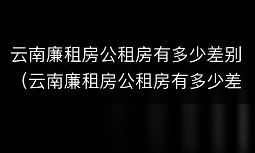 云南廉租房公租房有多少差别（云南廉租房公租房有多少差别啊）