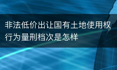 非法低价出让国有土地使用权行为量刑档次是怎样