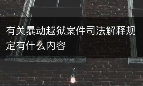 有关暴动越狱案件司法解释规定有什么内容