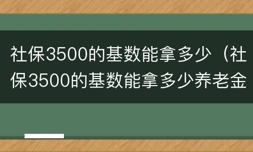 社保3500的基数能拿多少（社保3500的基数能拿多少养老金）