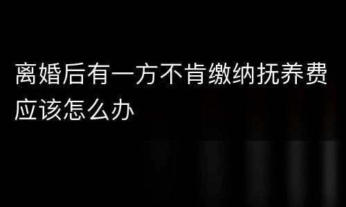 离婚后有一方不肯缴纳抚养费应该怎么办