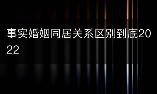 事实婚姻同居关系区别到底2022