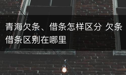 青海欠条、借条怎样区分 欠条借条区别在哪里