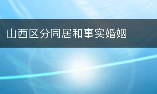 山西区分同居和事实婚姻