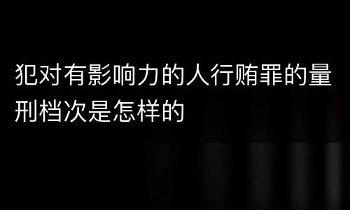 犯对有影响力的人行贿罪的量刑档次是怎样的