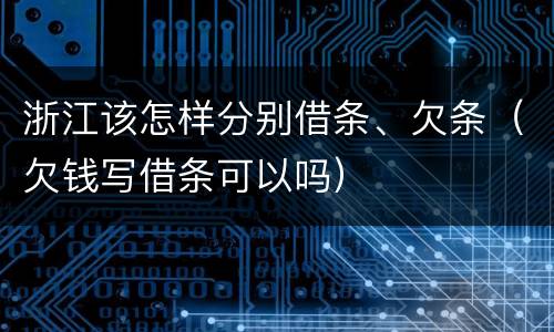 浙江该怎样分别借条、欠条（欠钱写借条可以吗）