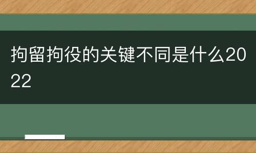 拘留拘役的关键不同是什么2022