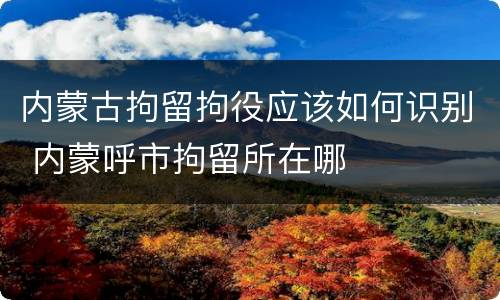 内蒙古拘留拘役应该如何识别 内蒙呼市拘留所在哪