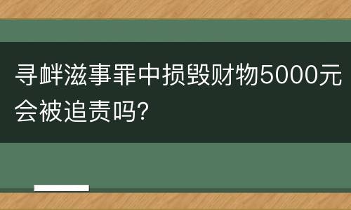 寻衅滋事罪中损毁财物5000元会被追责吗？