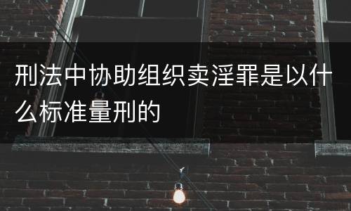 刑法中协助组织卖淫罪是以什么标准量刑的