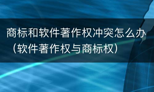 商标和软件著作权冲突怎么办（软件著作权与商标权）