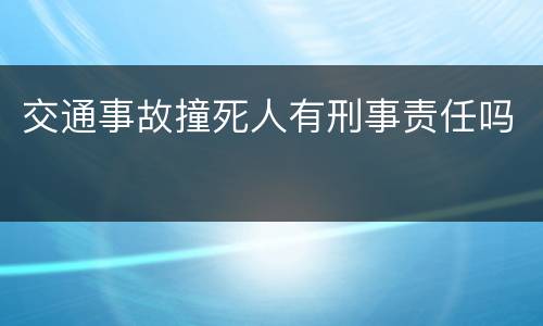 交通事故撞死人有刑事责任吗