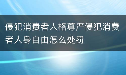 侵犯消费者人格尊严侵犯消费者人身自由怎么处罚