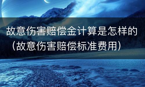 故意伤害赔偿金计算是怎样的（故意伤害赔偿标准费用）